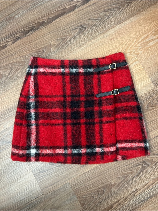 Ralph Lauren Dresses & Skirts - Ralph Lauren Red Black Plaid Mini Skirt with Buckle Straps